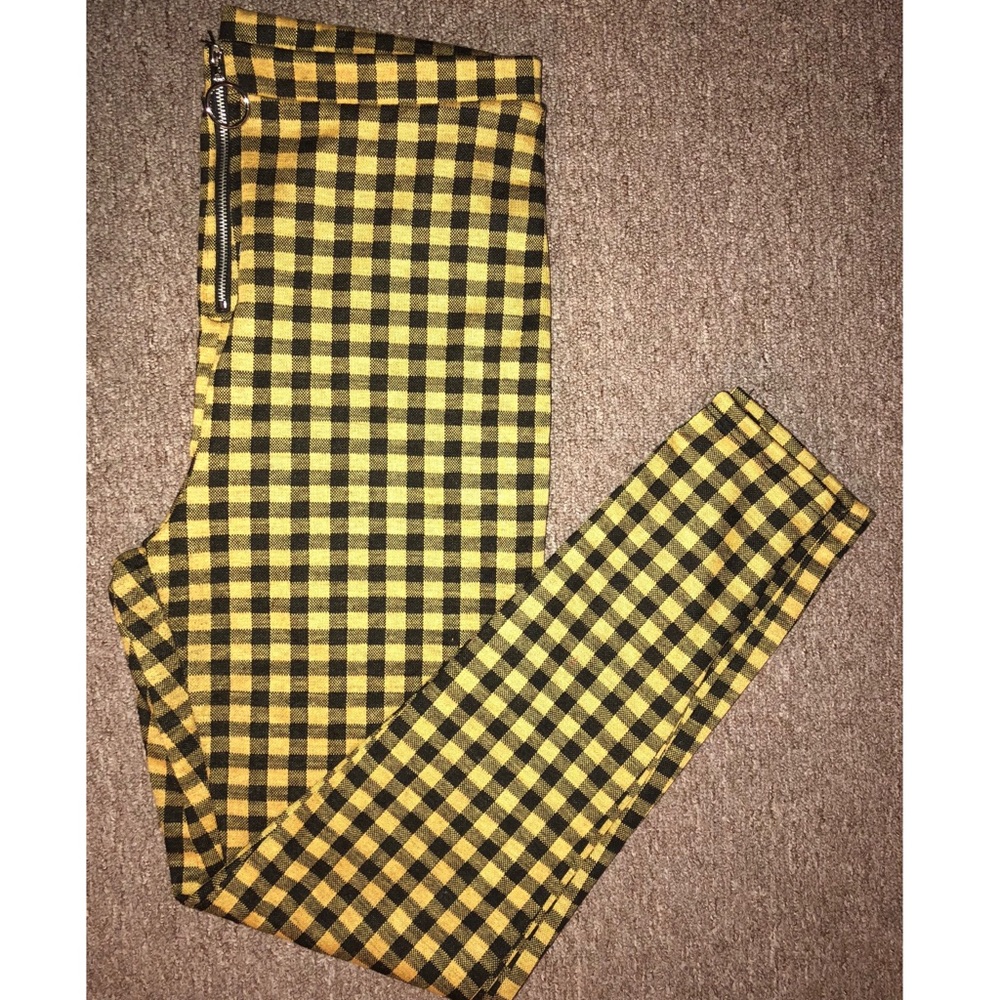Yellow plaid pants
